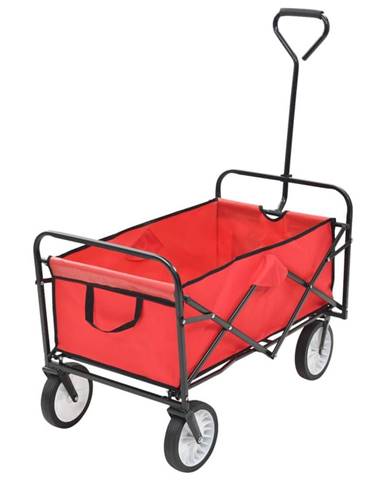 Vidaxl Skladací ručný vozík,  oceľ,  červený
