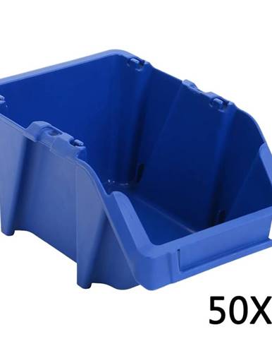 Vidaxl Stohovateľné úložné boxy 50 ks,  200x300x130 mm,  modré