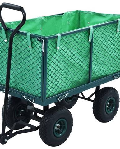 Vidaxl Záhradný ručný vozík zelený 350 kg