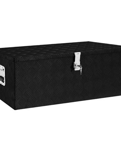 Vidaxl Úložný box čierny 90x47x35, 5 cm hliníkový